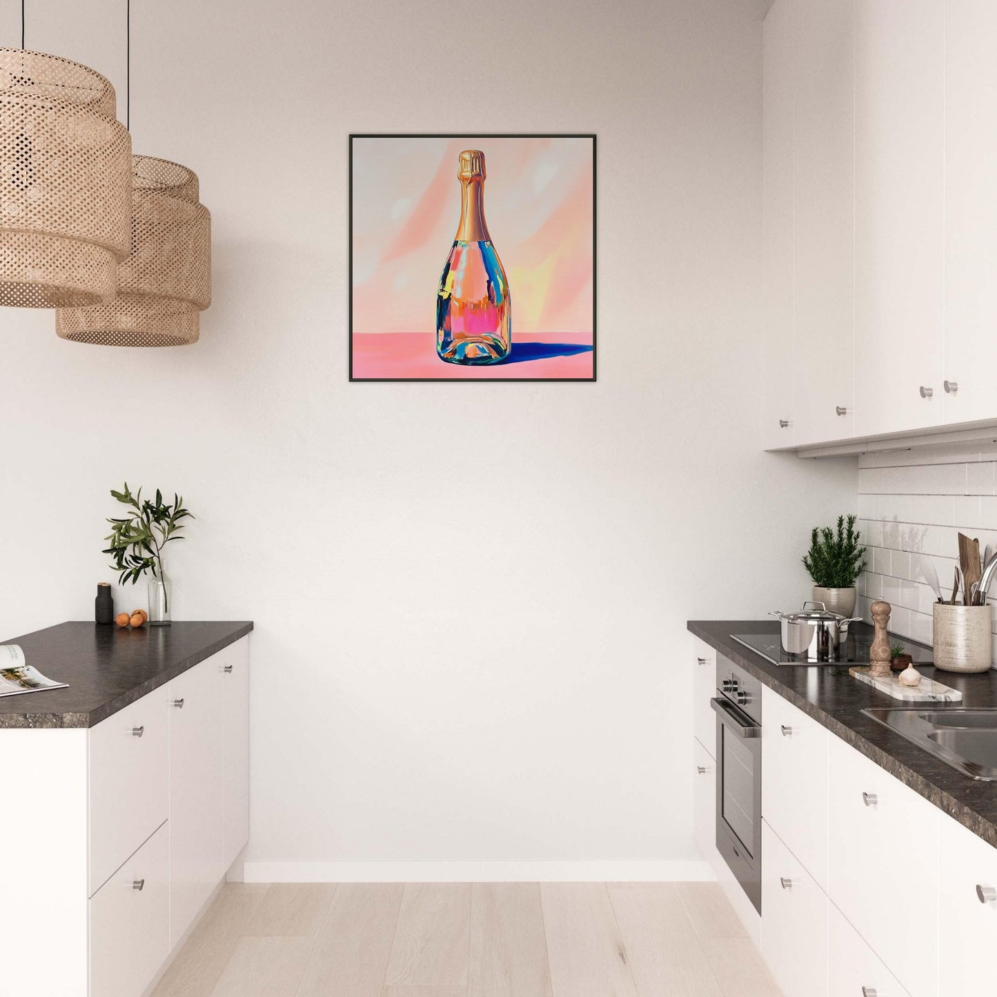 Vibrant Champagne Cheers - Lovely Art House