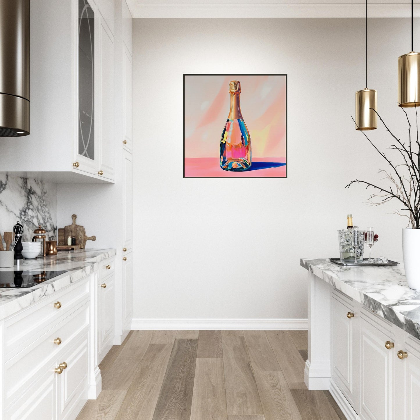 Vibrant Champagne Cheers - Lovely Art House