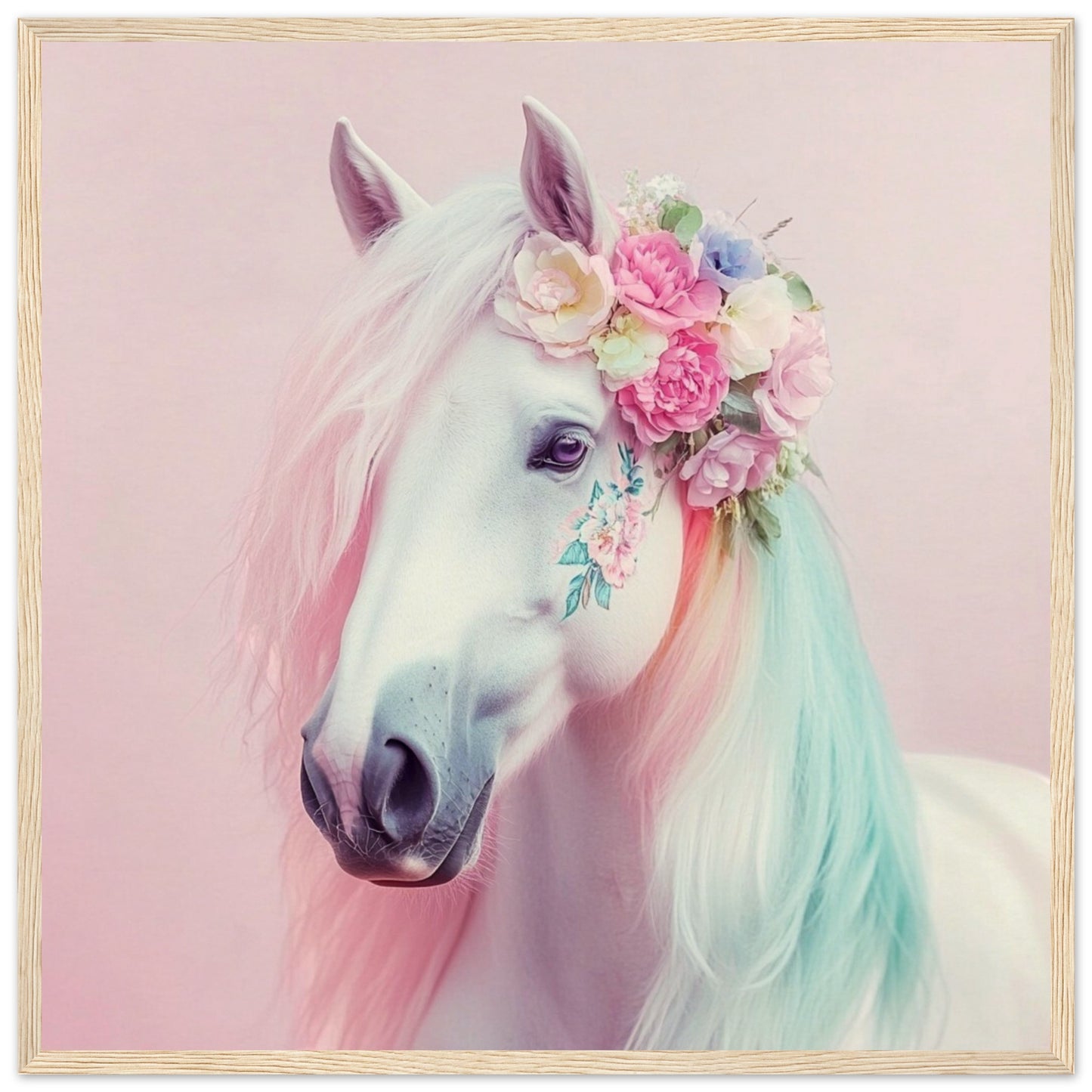 Floral Crowned Fantasy Horse - Lovely Art House
