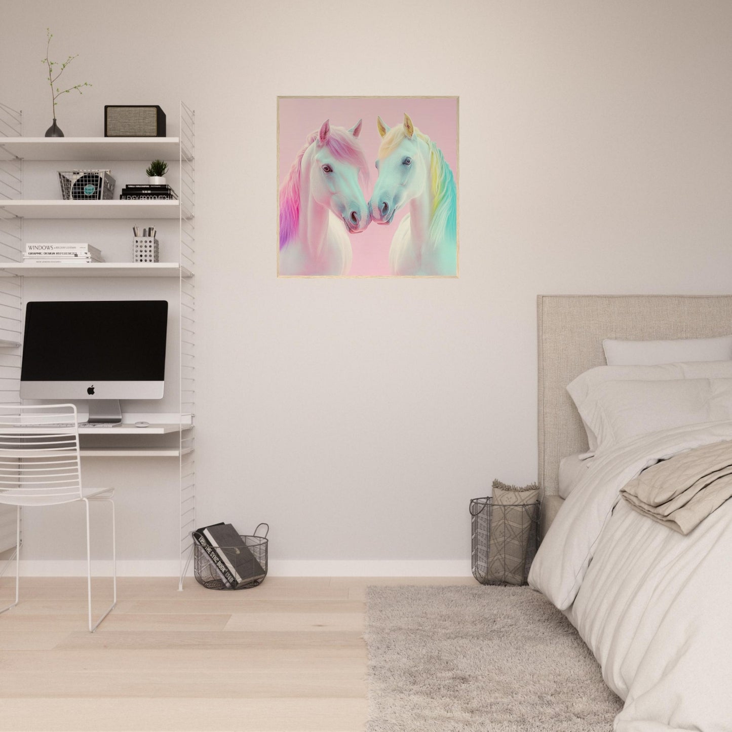 Pastel Rainbow Horses - Lovely Art House