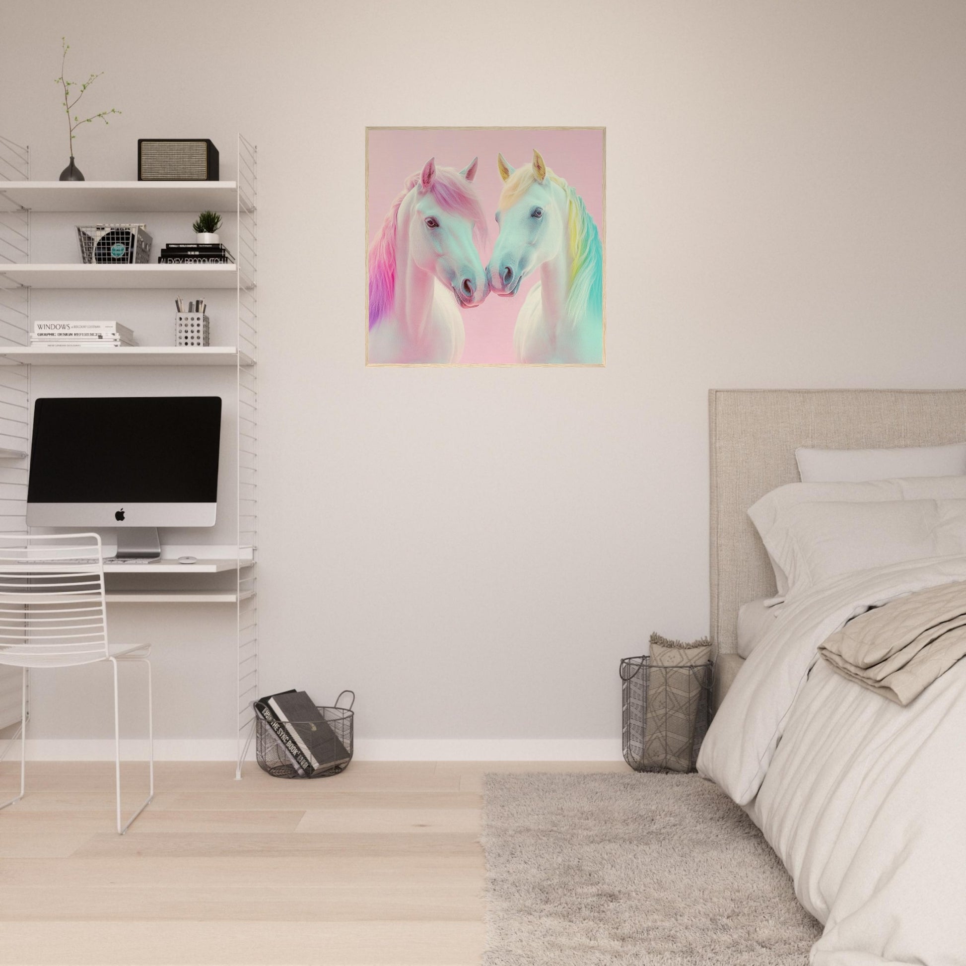 Pastel Rainbow Horses - Lovely Art House
