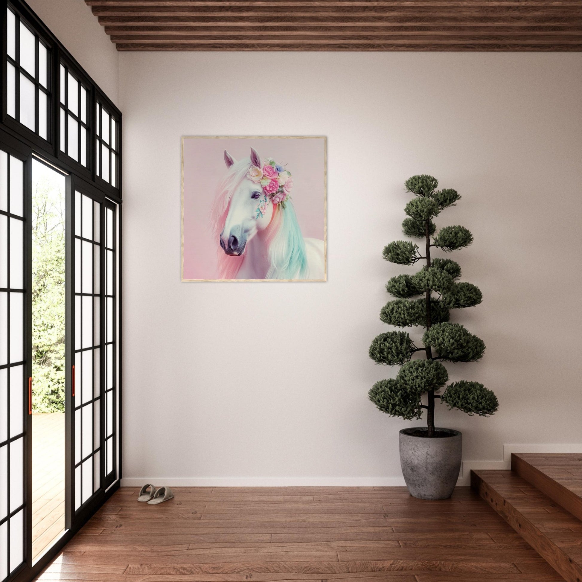 Floral Crowned Fantasy Horse - Lovely Art House
