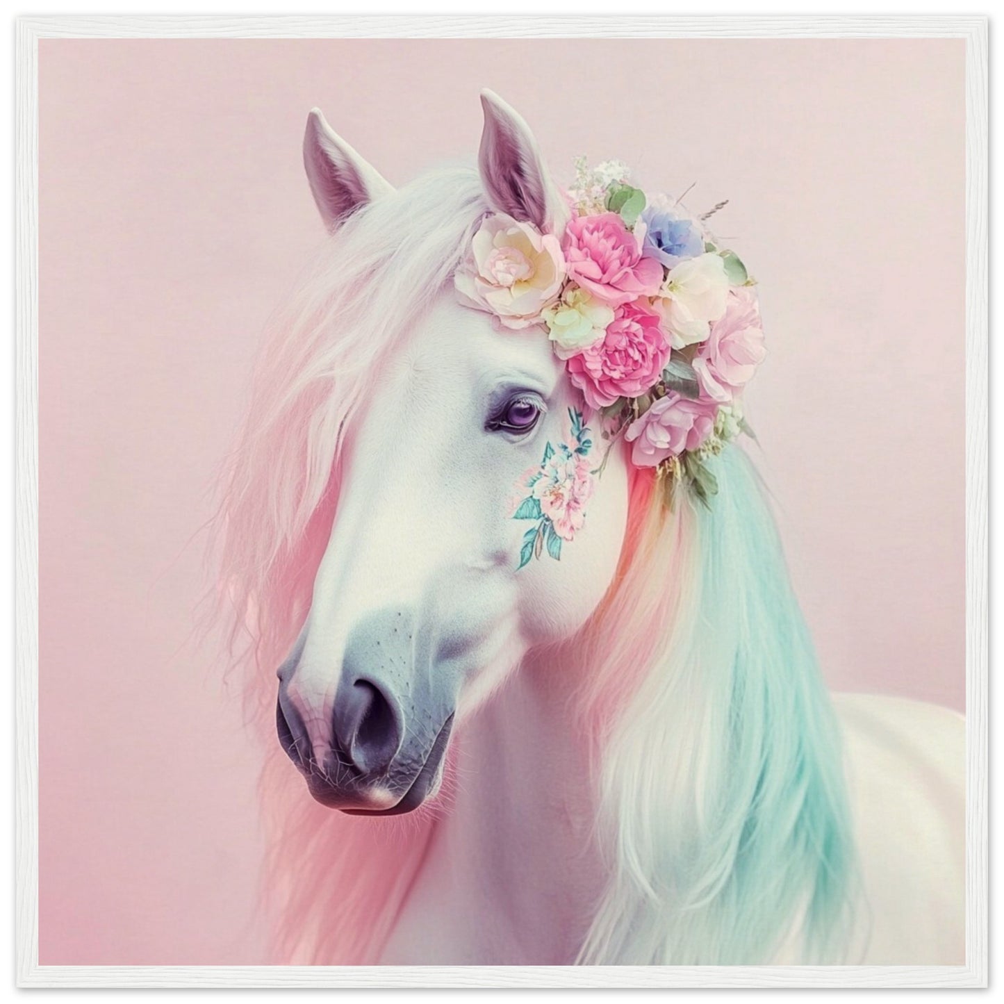 Floral Crowned Fantasy Horse - Lovely Art House