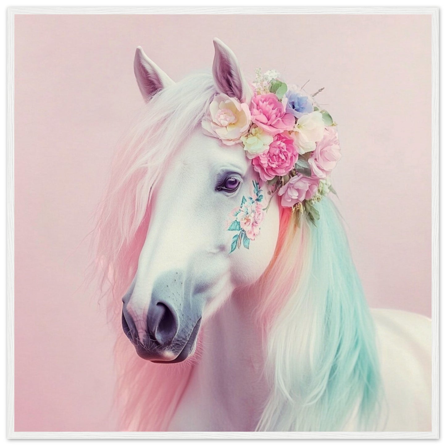 Floral Crowned Fantasy Horse - Lovely Art House
