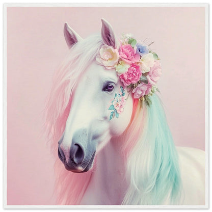 Floral Crowned Fantasy Horse - Lovely Art House