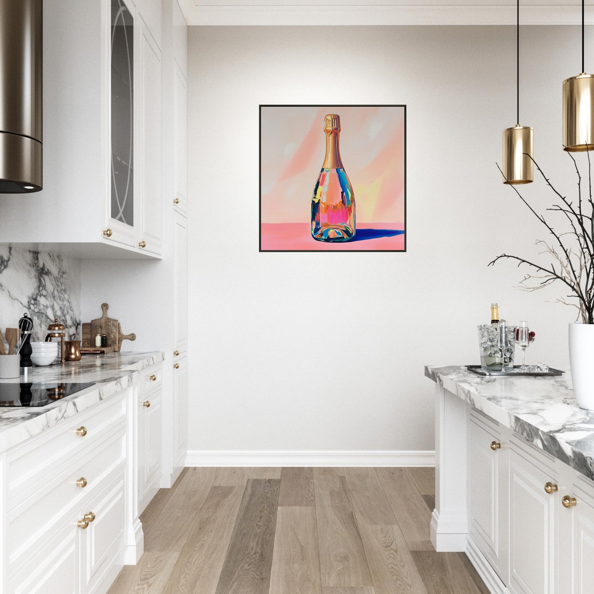 Vibrant Champagne Cheers - Lovely Art House