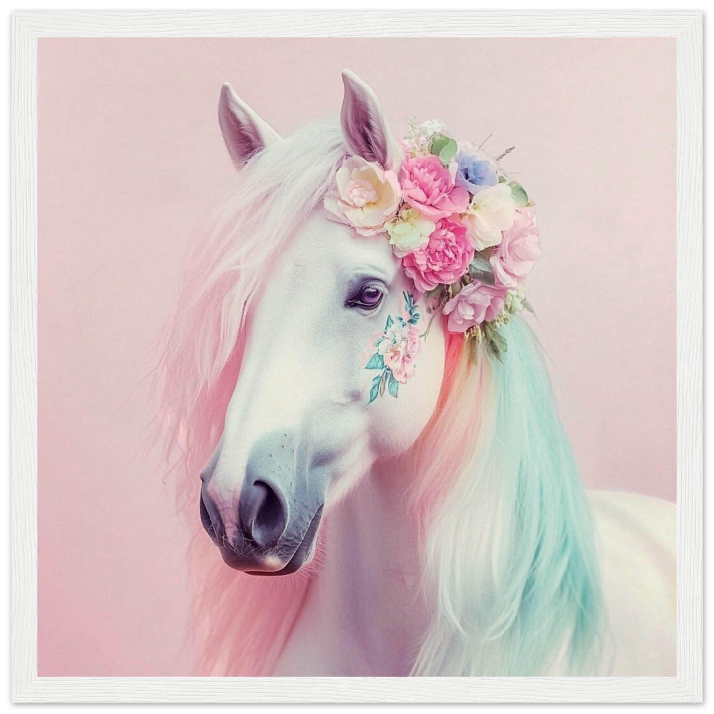 Floral Crowned Fantasy Horse - Lovely Art House