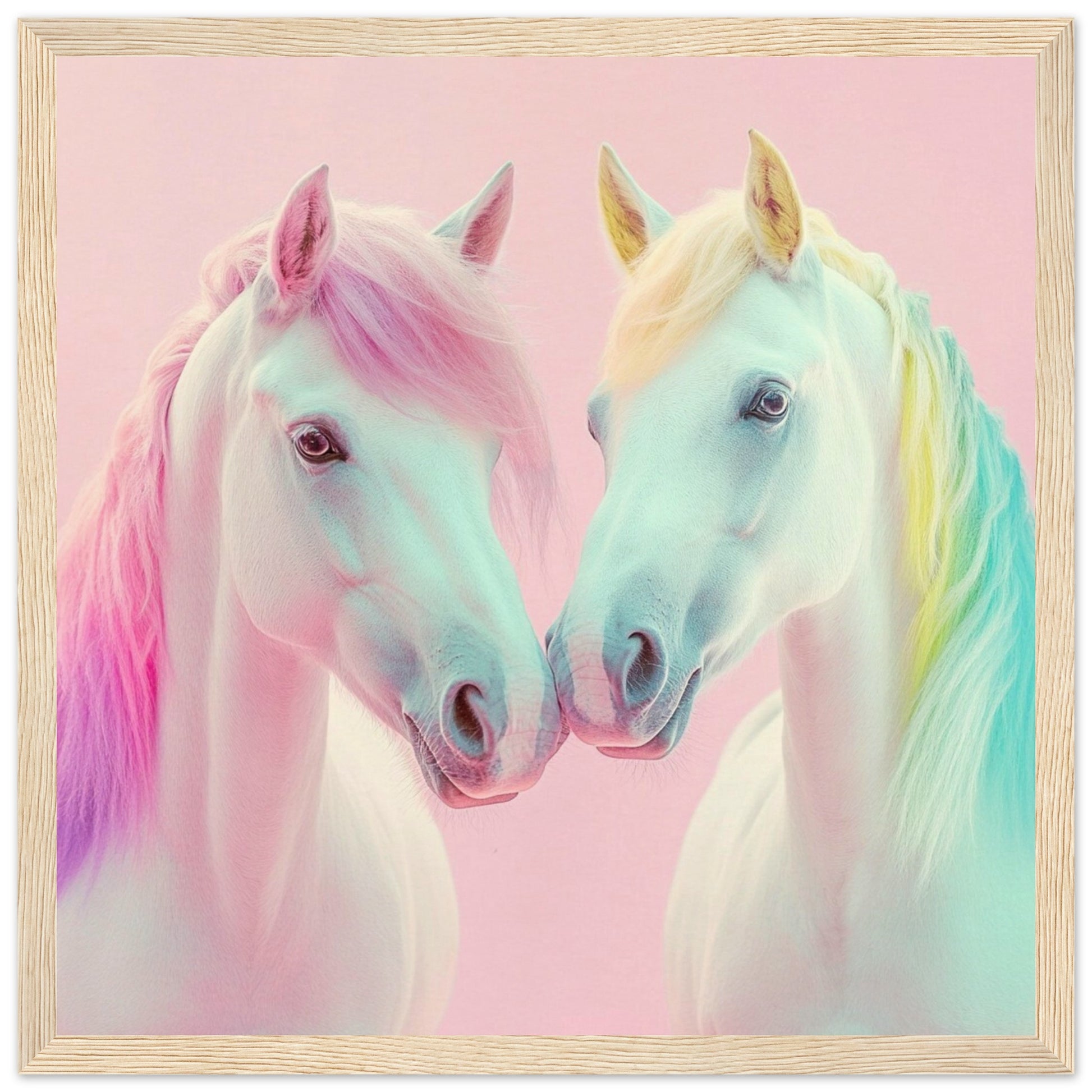 Pastel Rainbow Horses - Lovely Art House