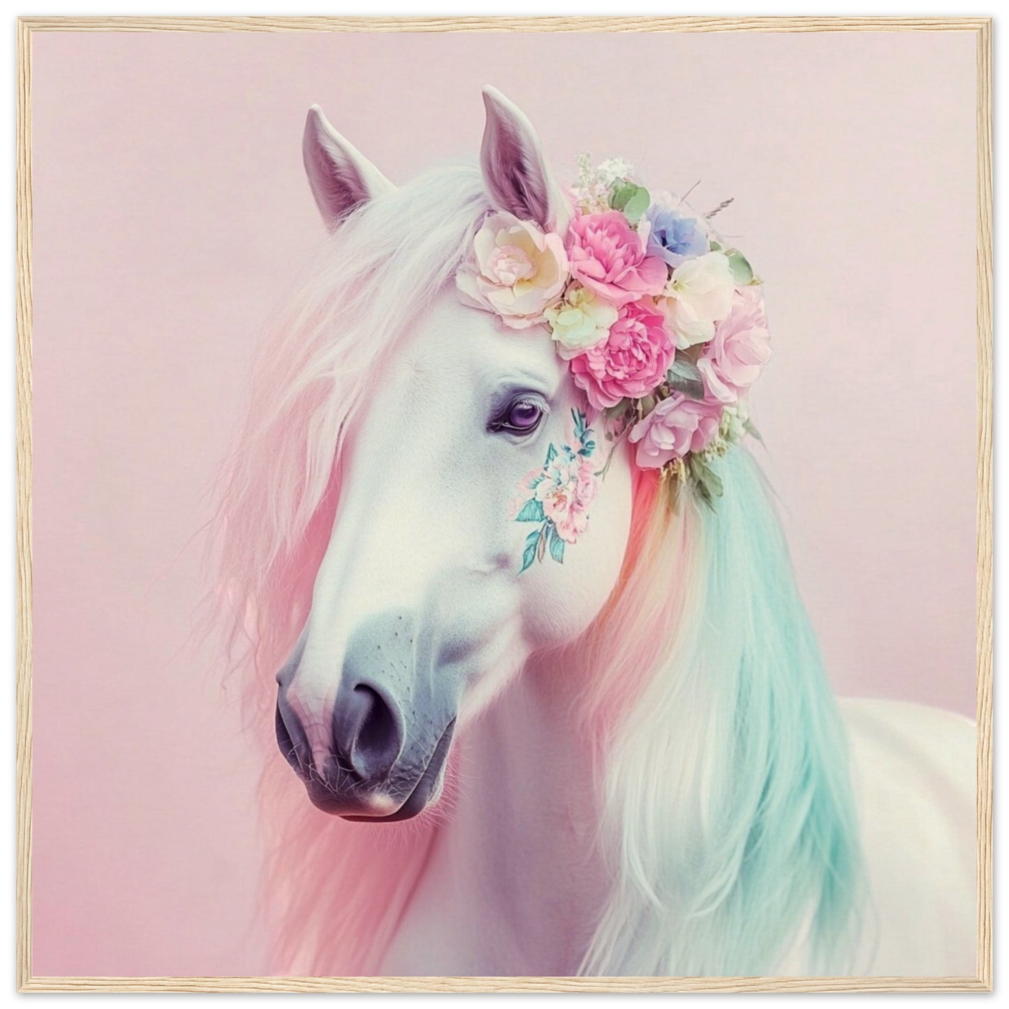 Floral Crowned Fantasy Horse - Lovely Art House