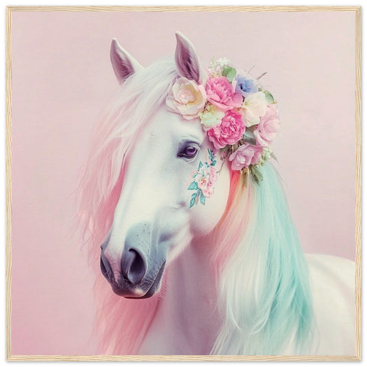 Floral Crowned Fantasy Horse - Lovely Art House