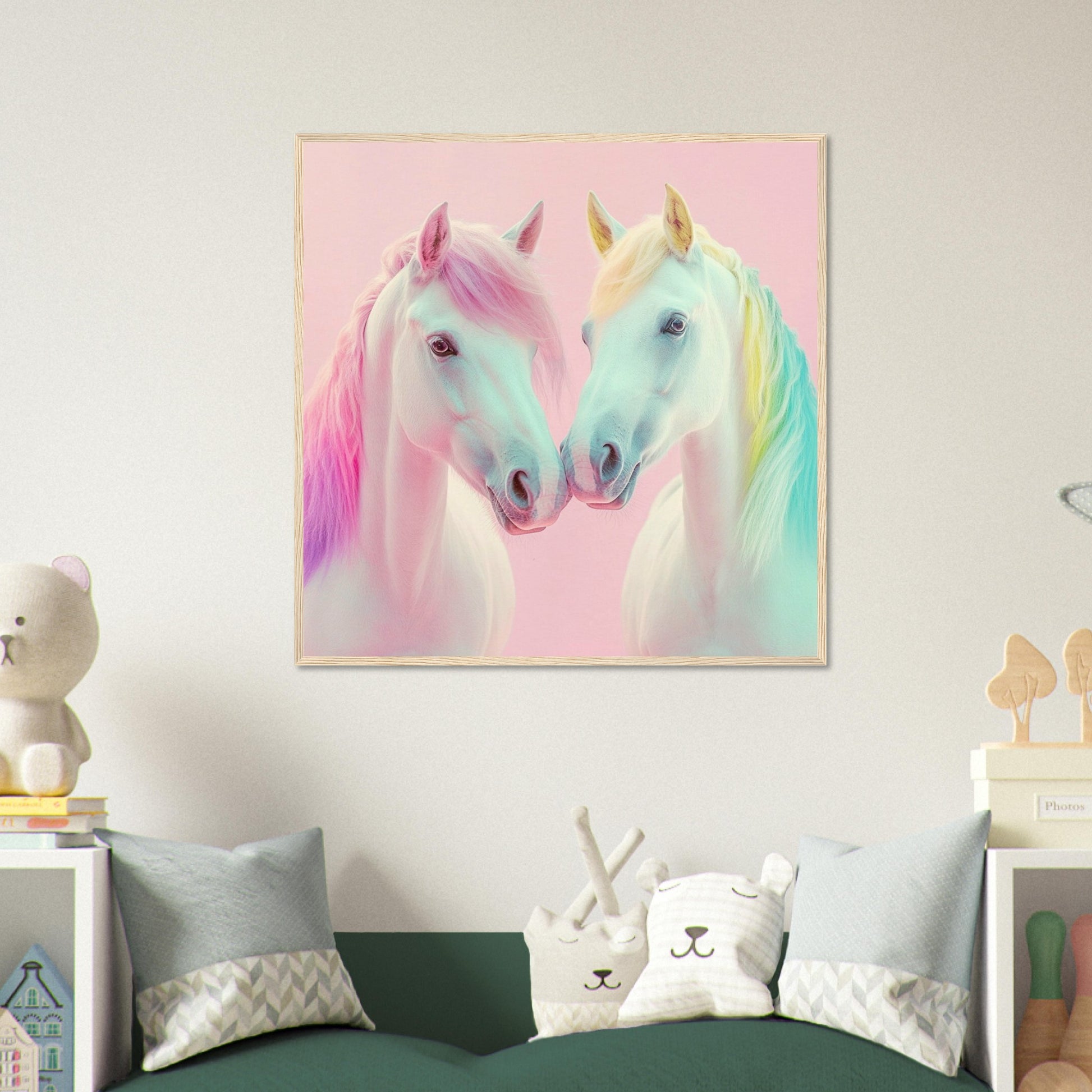 Pastel Rainbow Horses - Lovely Art House