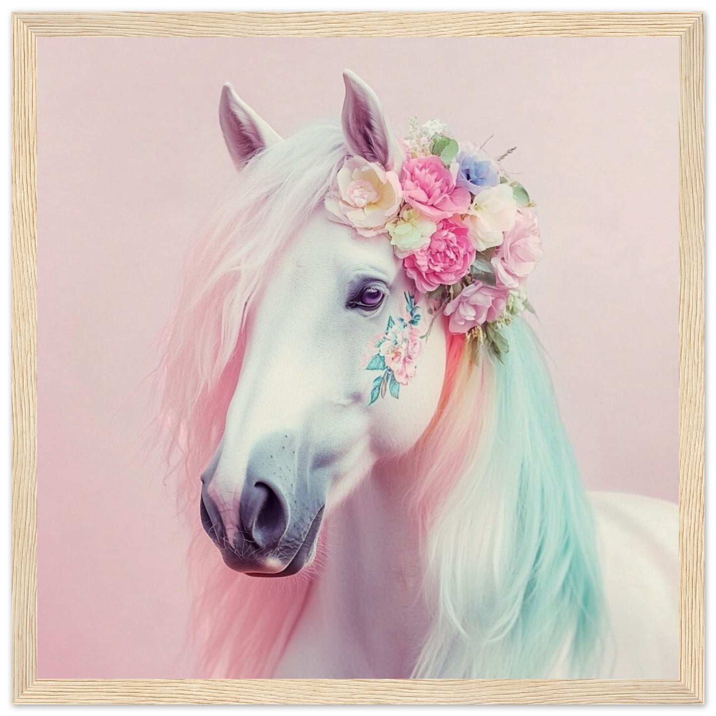 Floral Crowned Fantasy Horse - Lovely Art House