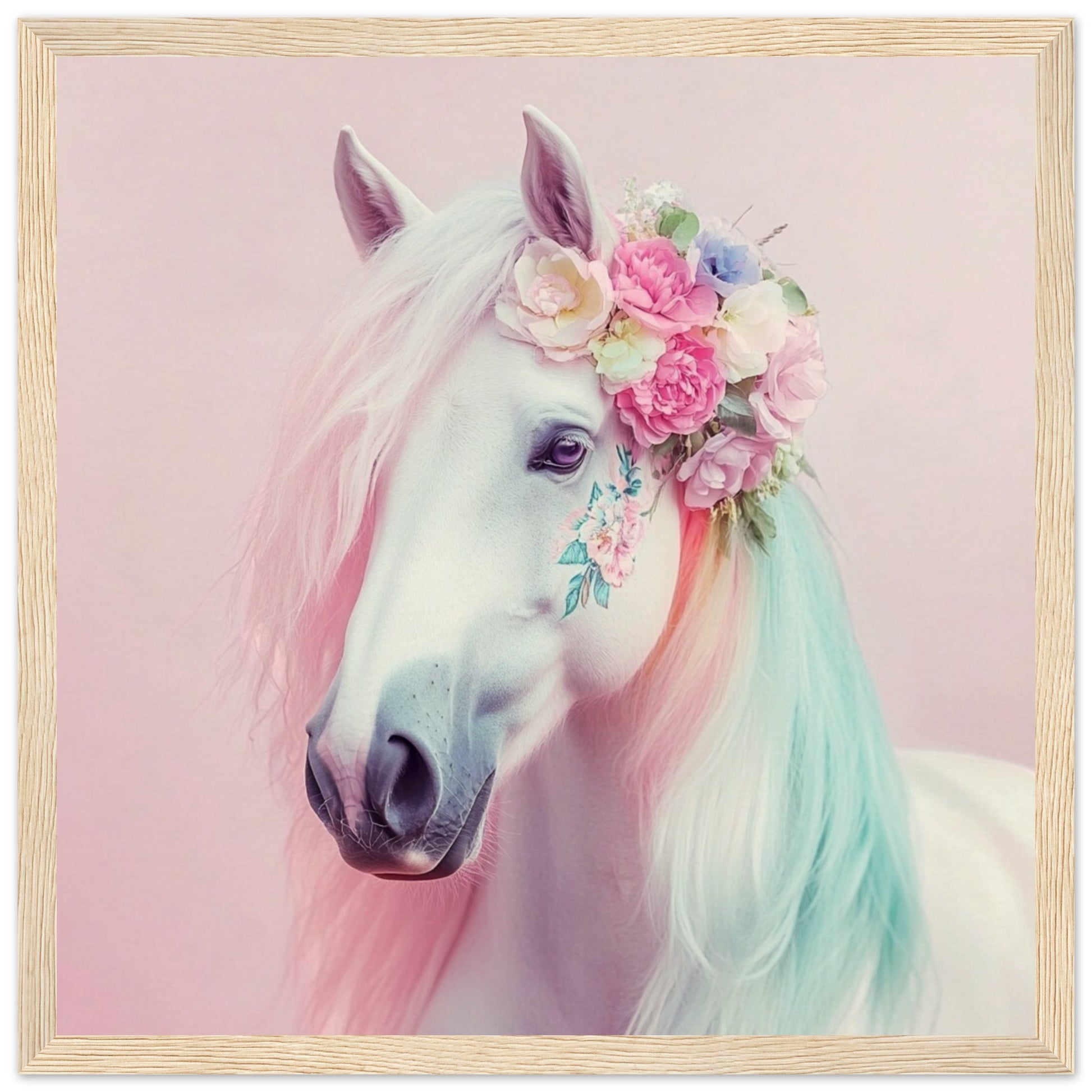 Floral Crowned Fantasy Horse - Lovely Art House