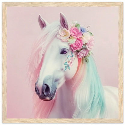 Floral Crowned Fantasy Horse - Lovely Art House