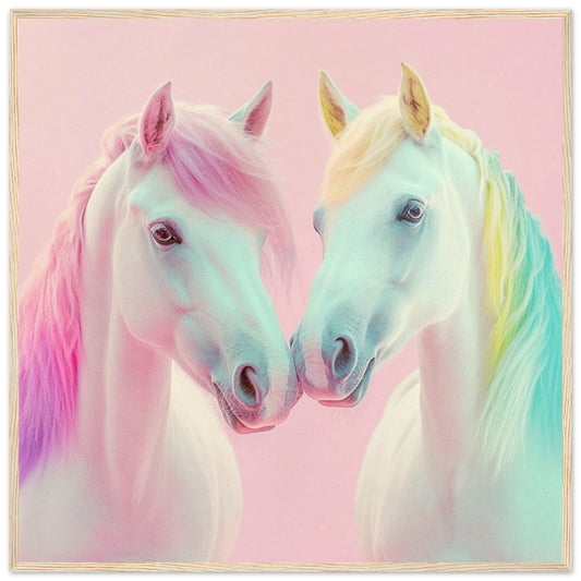 Pastel Rainbow Horses - Lovely Art House