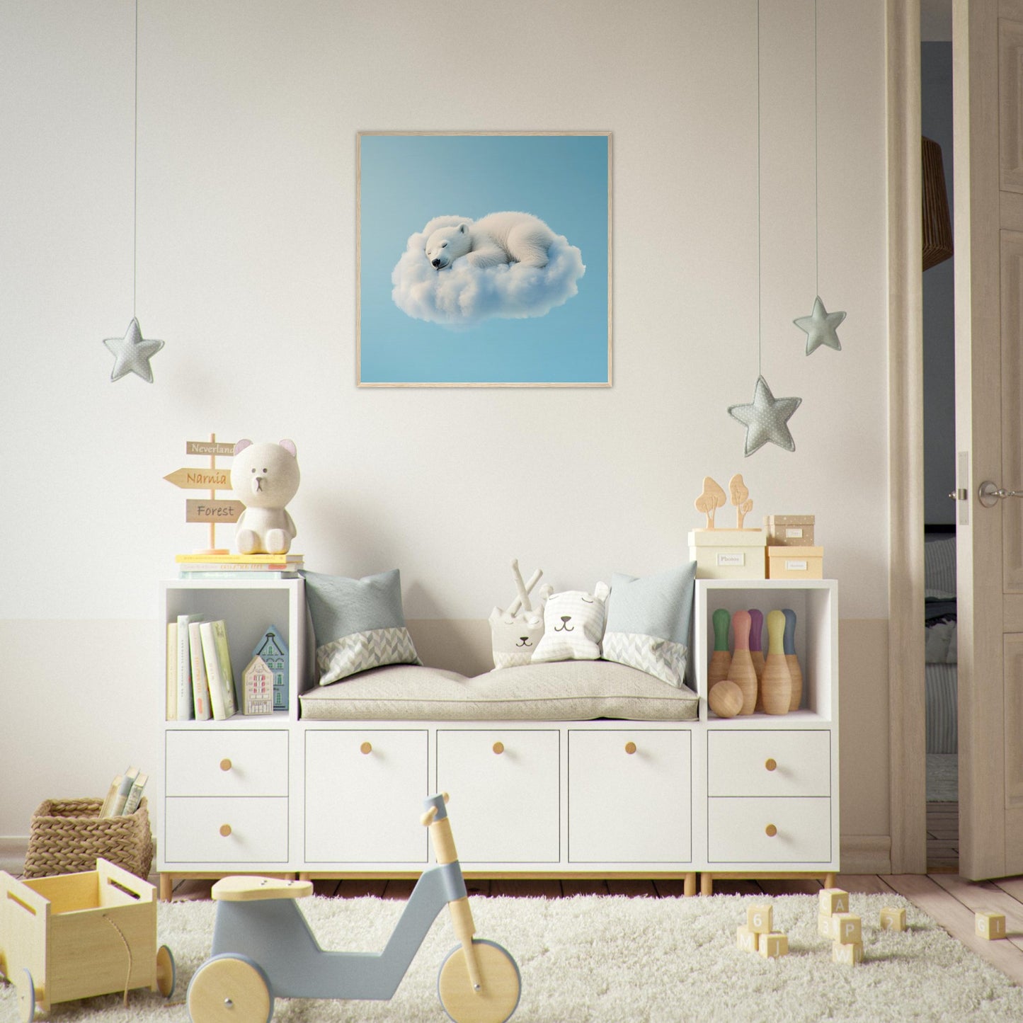 Polar Bear Cloud Cuddle - Lovely Art House