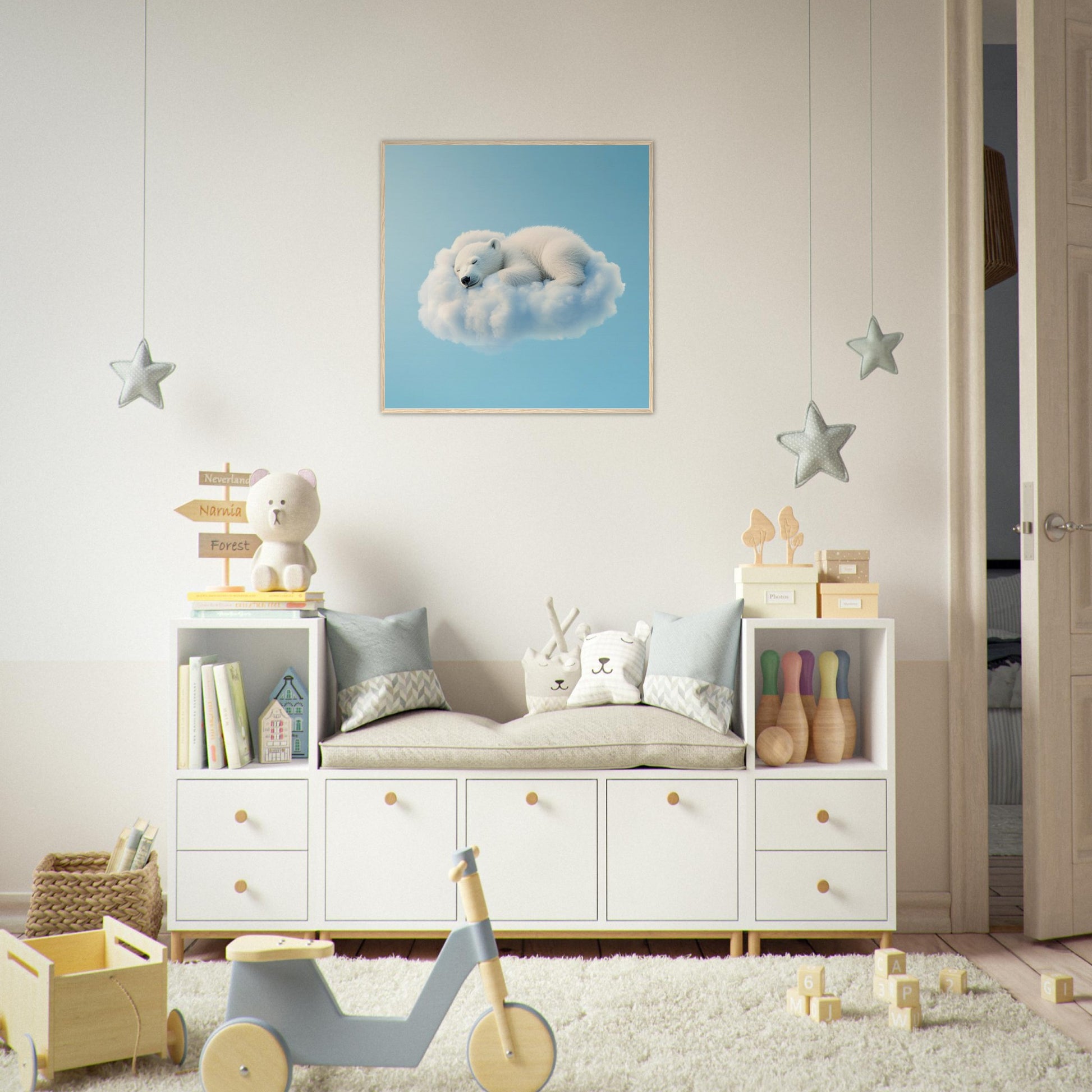 Polar Bear Cloud Cuddle - Lovely Art House